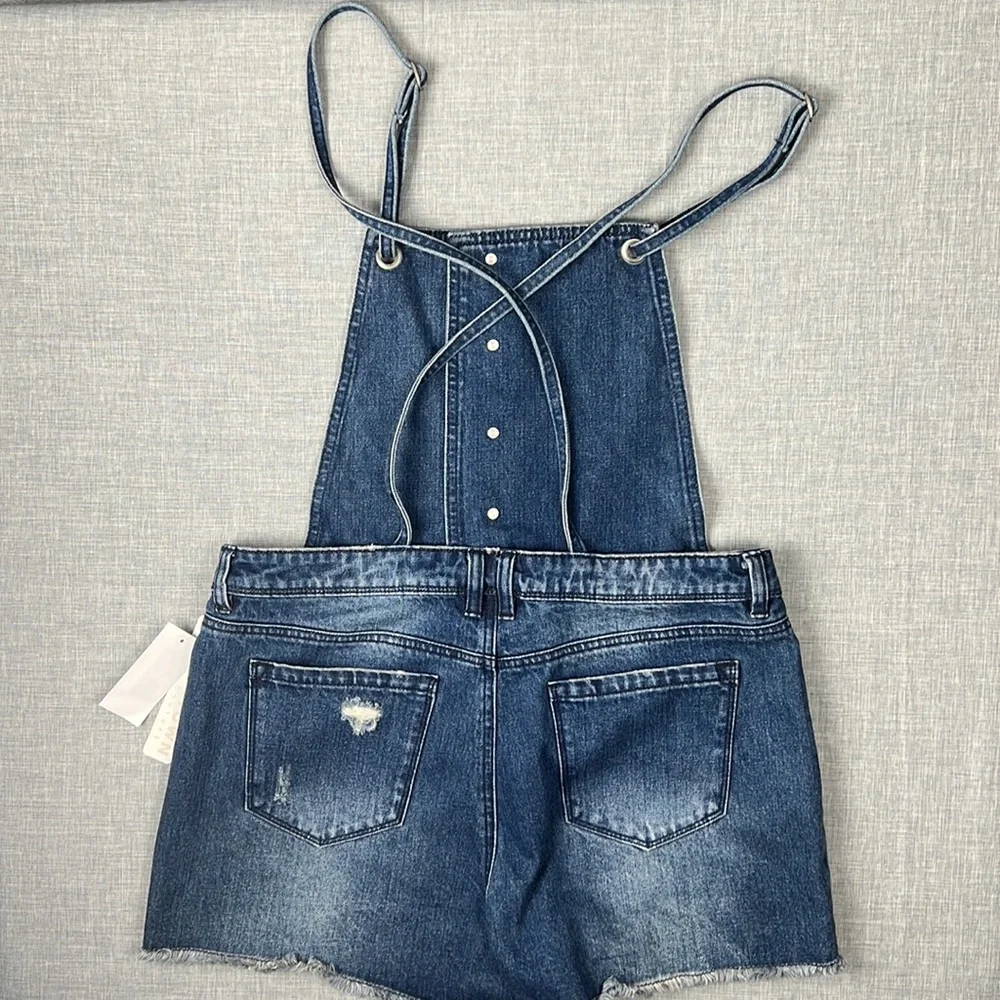 Small(3) & XL(15) Tinseltown Dark Wash Denim Shortall Overalls Shorts Juniors - Picture 5 of 7